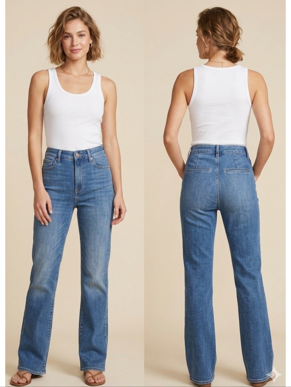 Express High Rise Modern Straight Jeans Medium Wash S Short